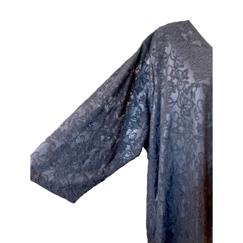 Denim & Co. Women's Black Lace Long Sleeve Shirt SZ 3X NWT - Picture 4 of 11